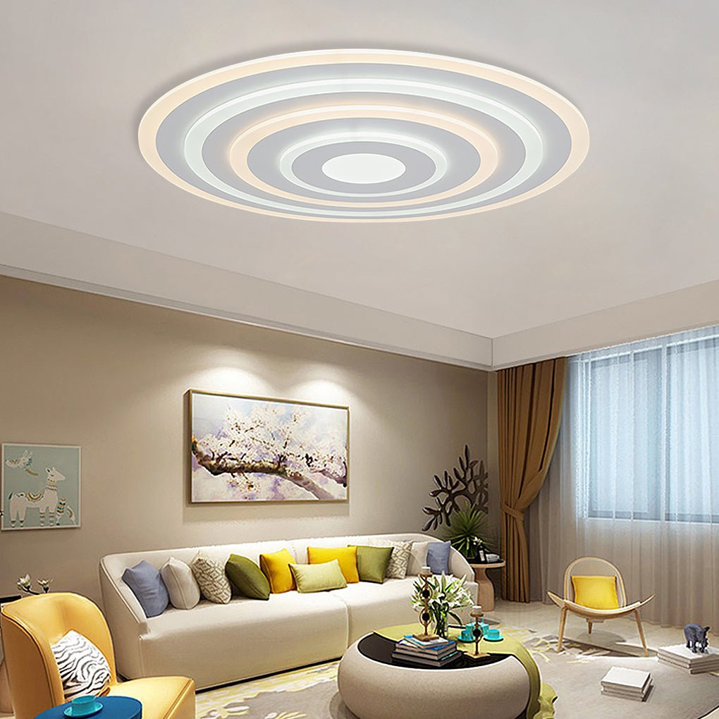 Concentric Circles Flush Mount LED Ceiling Light - Dimmable