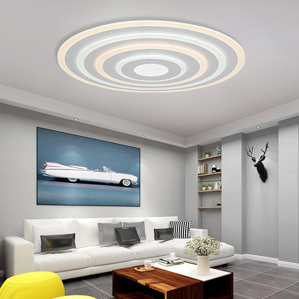 Concentric Circles Flush Mount LED Ceiling Light - Dimmable