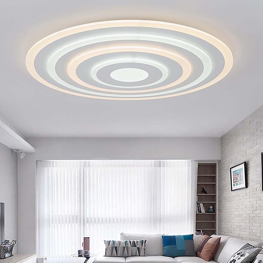 Concentric Circles Flush Mount LED Ceiling Light - Dimmable
