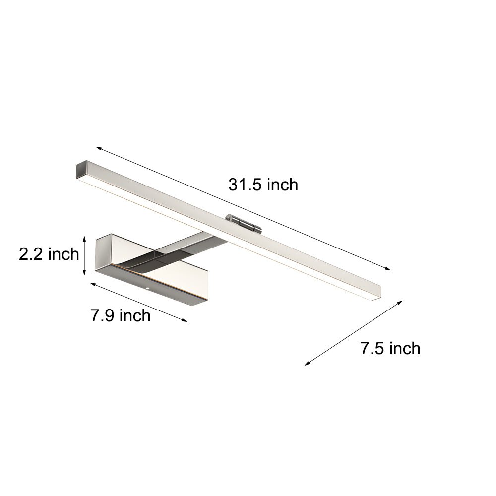 31'' Adjustable Stainless Steel Bathroom Vanity Light with LED