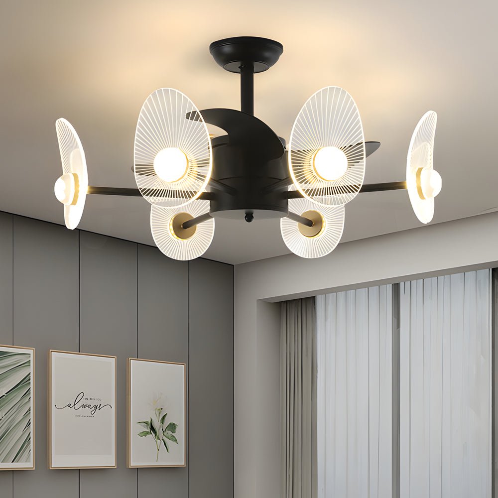 31 Inch Black LED Ceiling Fan Light with Remote Control