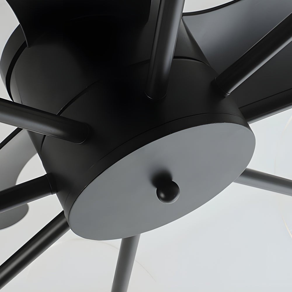 31 Inch Black LED Ceiling Fan Light with Remote Control