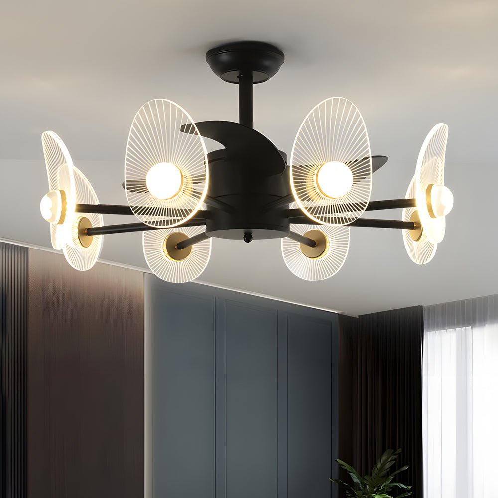31 Inch Black LED Ceiling Fan Light with Remote Control