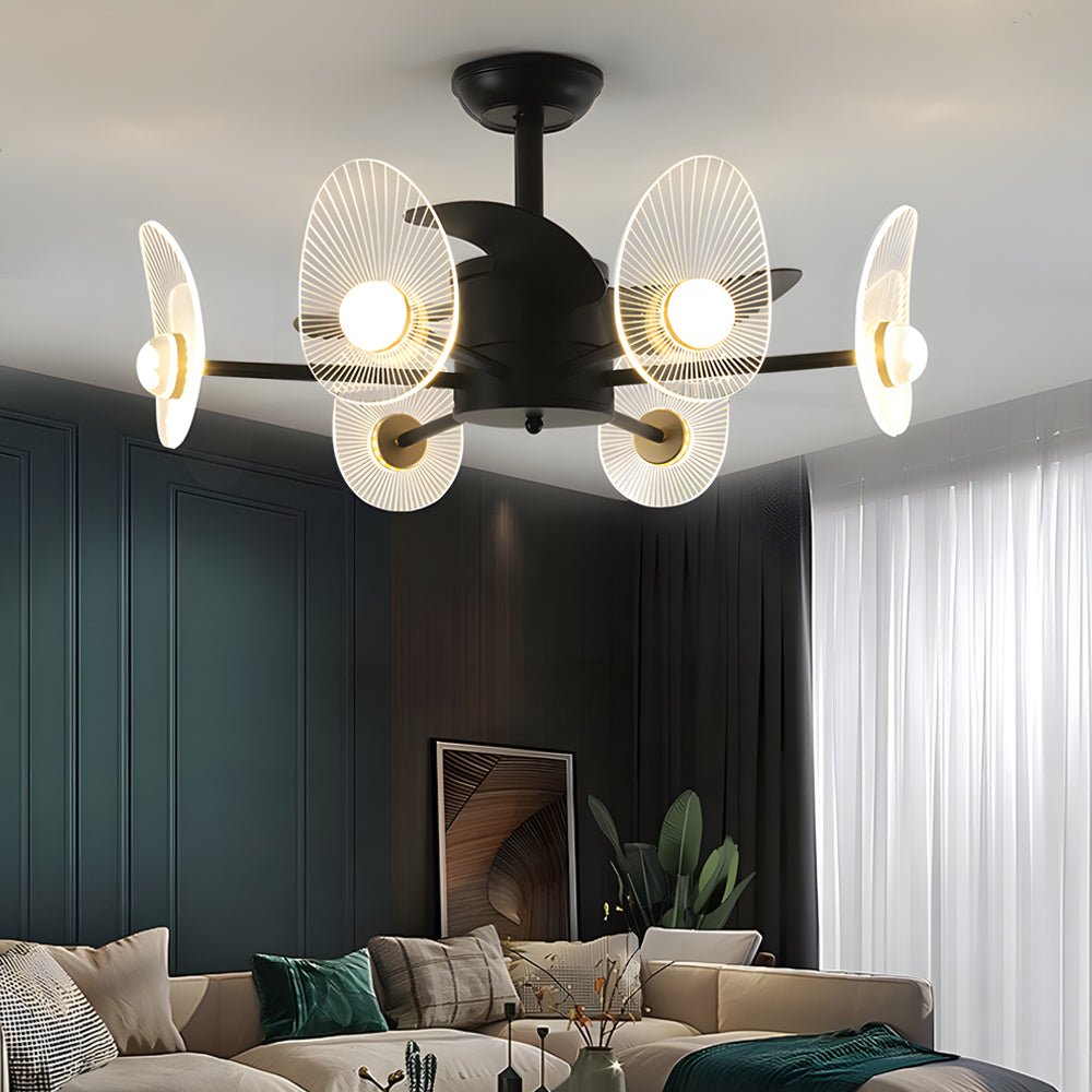 31 Inch Black LED Ceiling Fan Light with Remote Control