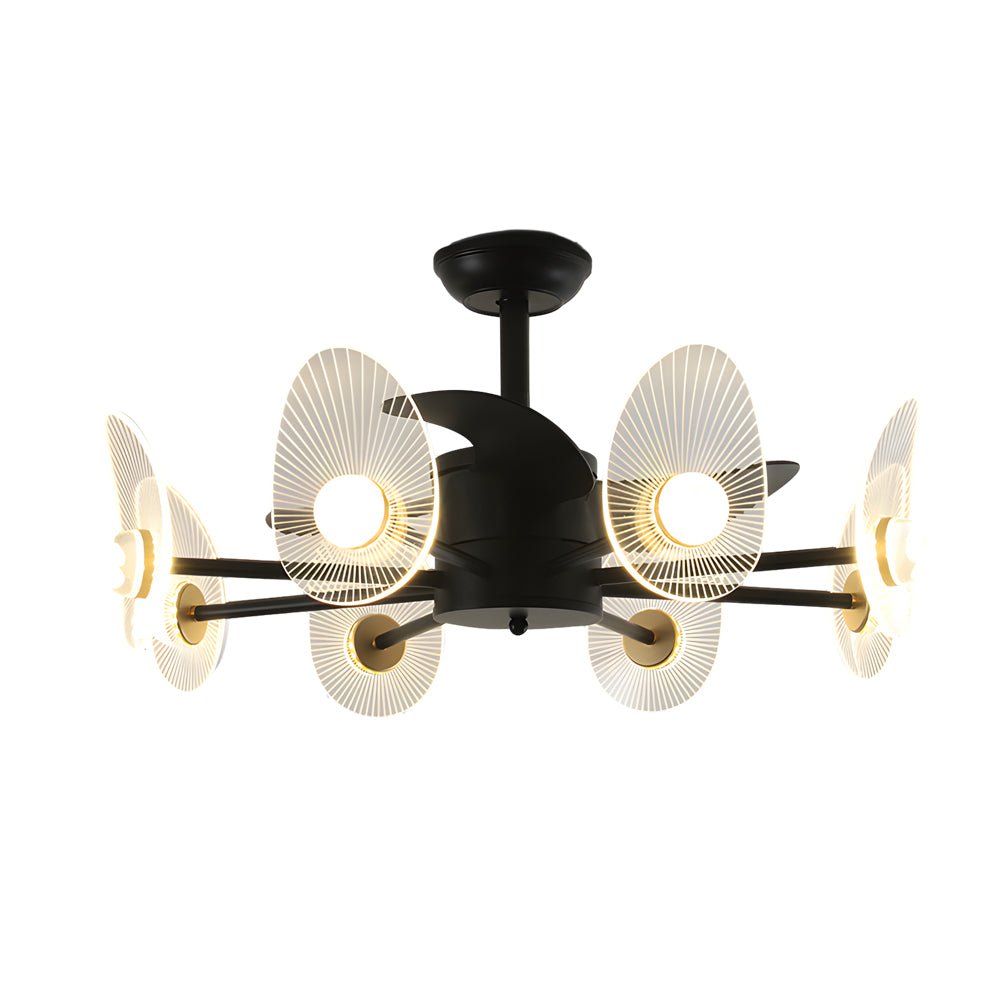 31 Inch Black LED Ceiling Fan Light with Remote Control