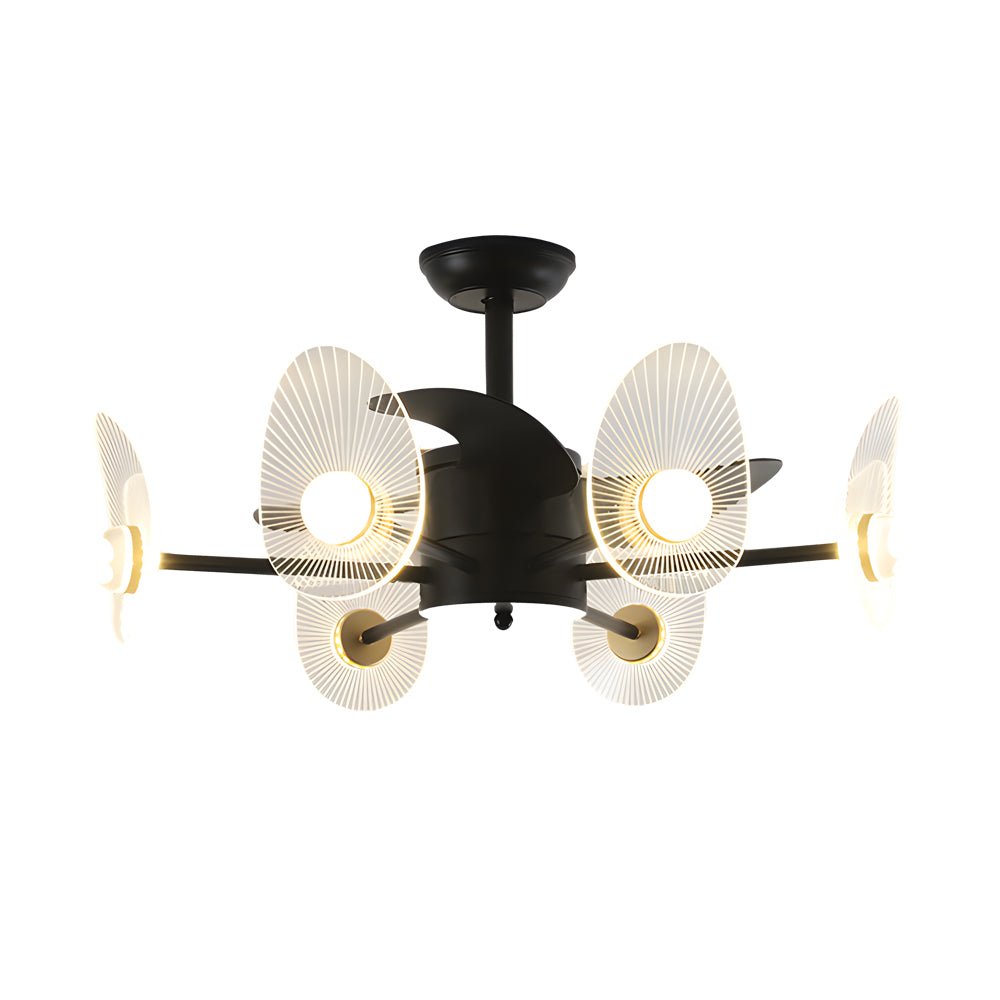 31 Inch Black LED Ceiling Fan Light with Remote Control