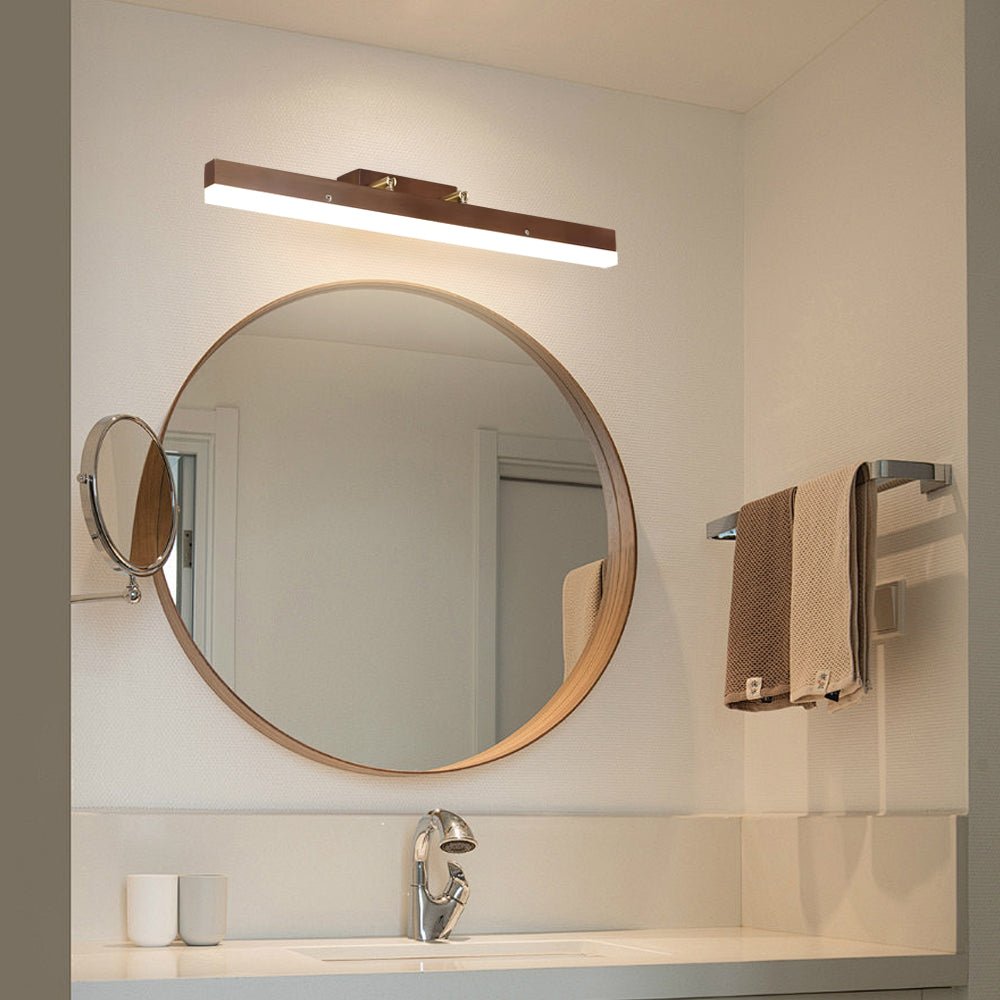 31" Walnut LED Vanity Light Modern Bathroom Wall Lighting