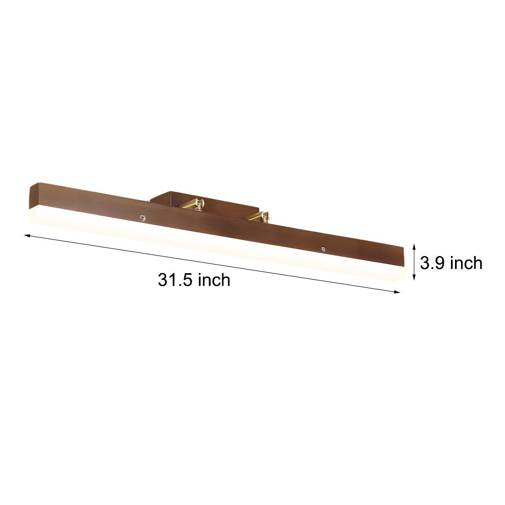 31" Walnut LED Vanity Light Modern Bathroom Wall Lighting