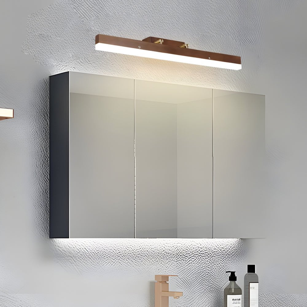 31" Walnut LED Vanity Light Modern Bathroom Wall Lighting