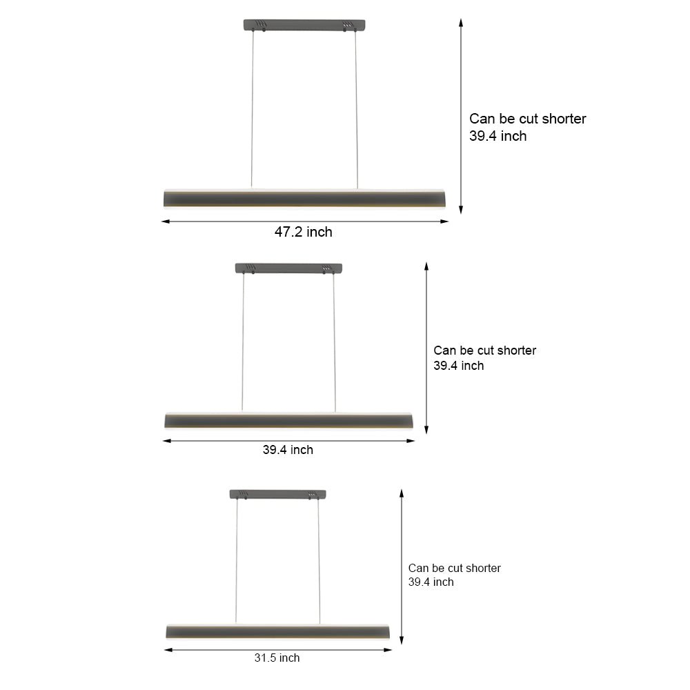 Modern Linear LED Pendant Light with Up Down Lighting - Iron & Acrylic