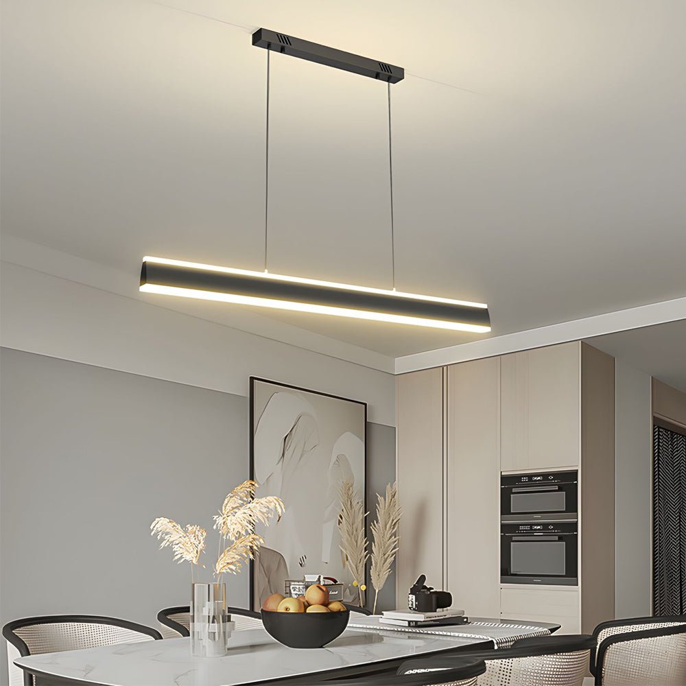 Modern Linear LED Pendant Light with Up Down Lighting - Iron & Acrylic