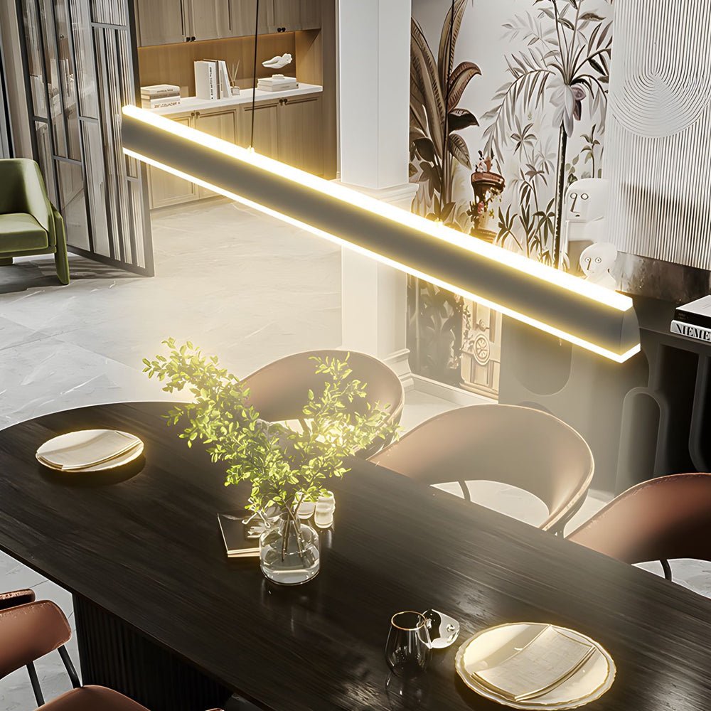 Modern Linear LED Pendant Light with Up Down Lighting - Iron & Acrylic
