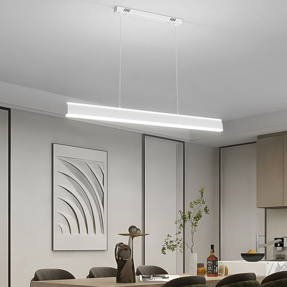 Modern Linear LED Pendant Light with Up Down Lighting - Iron & Acrylic
