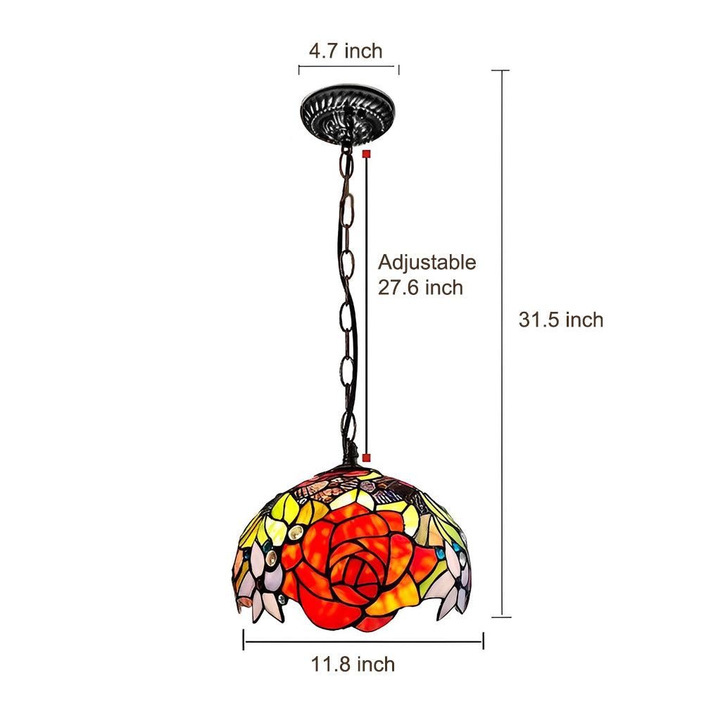 Handmade Baroque Glass Chandelier with Colorful Design