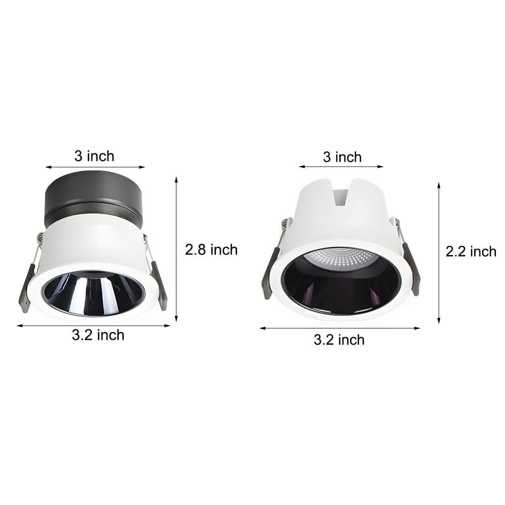 10W Round Recessed LED Ceiling Downlight - Modern Aluminum