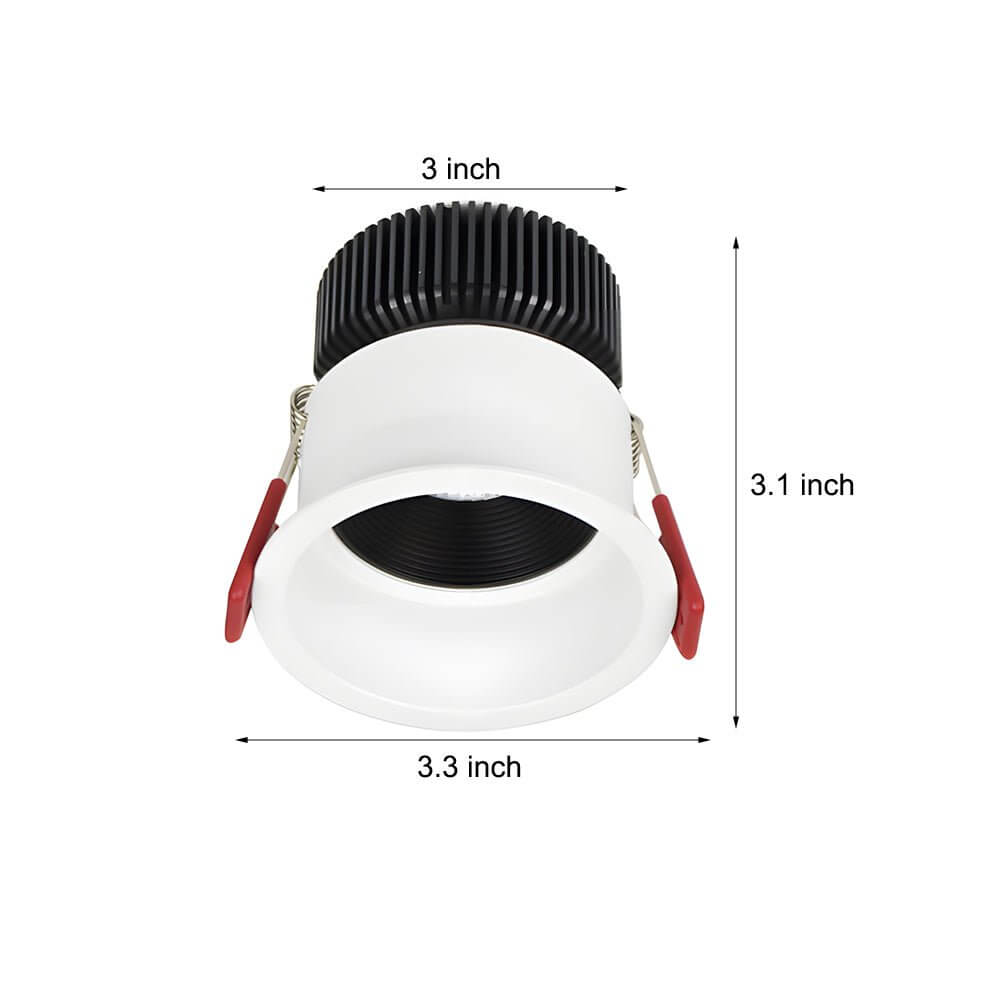 7W Adjustable Recessed LED Downlight Modern Aluminum Round 3.3"