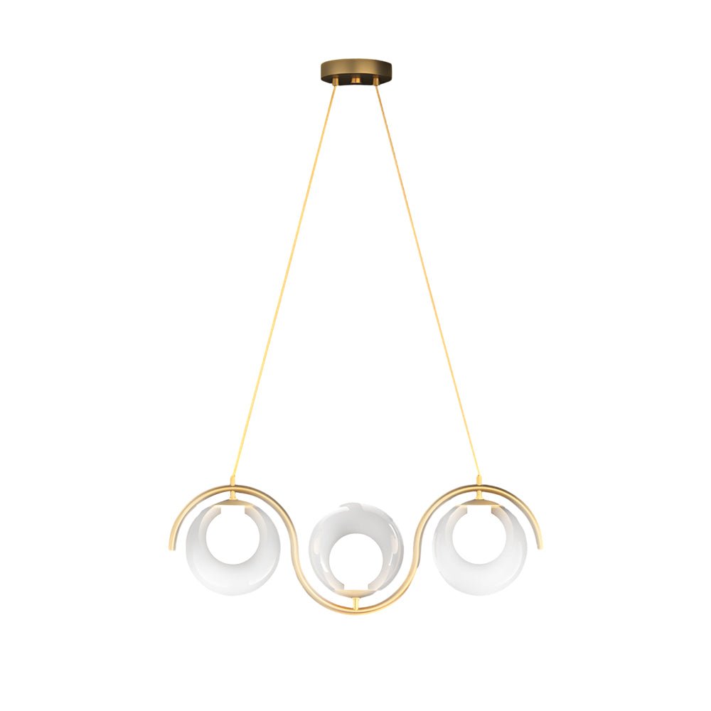 Wavy Linear Island Light with Glass Ball Shades - Modern Dining