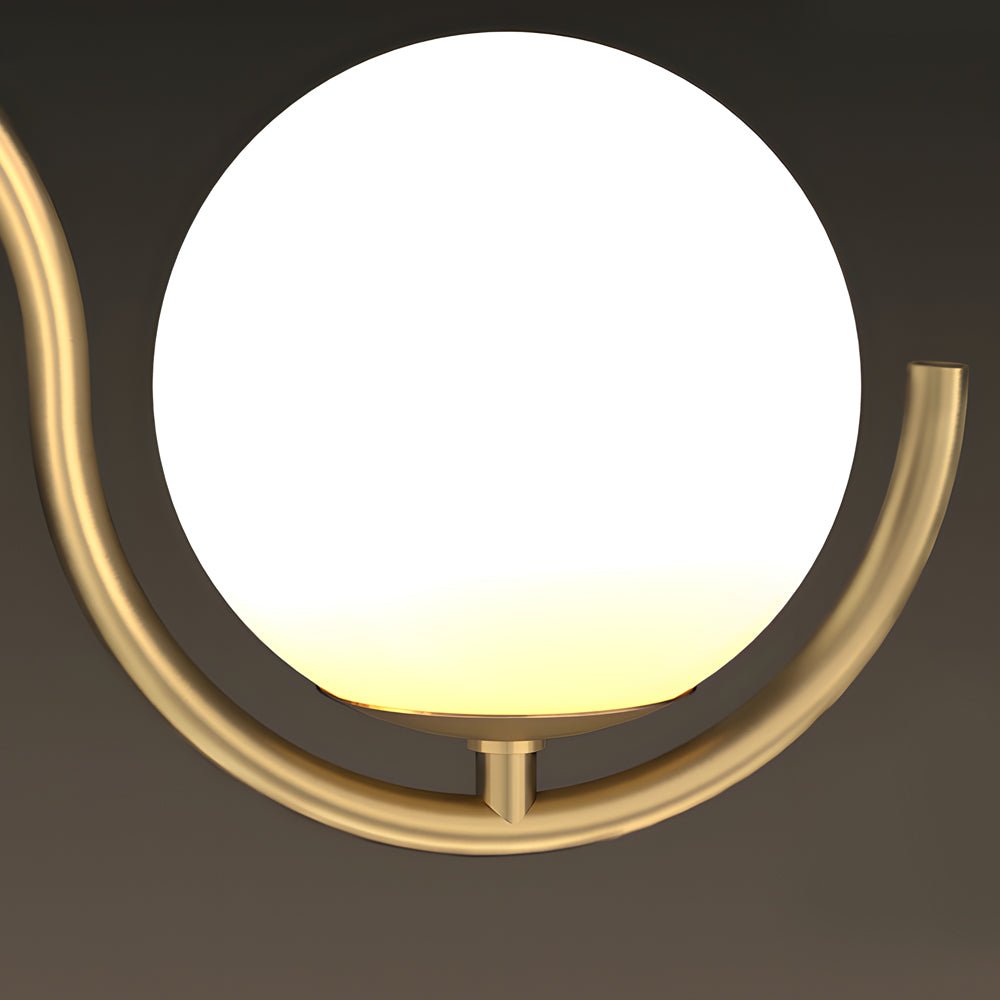 Wavy Linear Island Light with Glass Ball Shades - Modern Dining