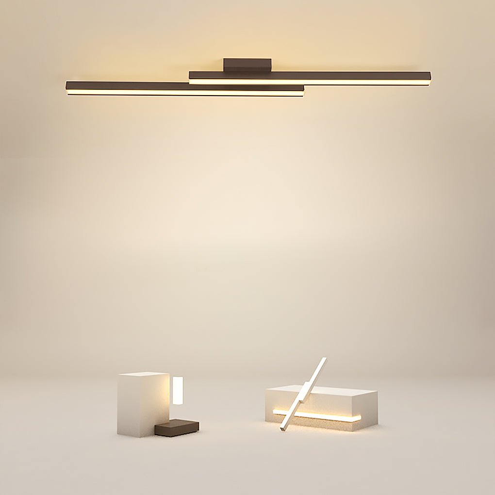 35" Modern LED Rectangular Flush Mount Ceiling Light - Black