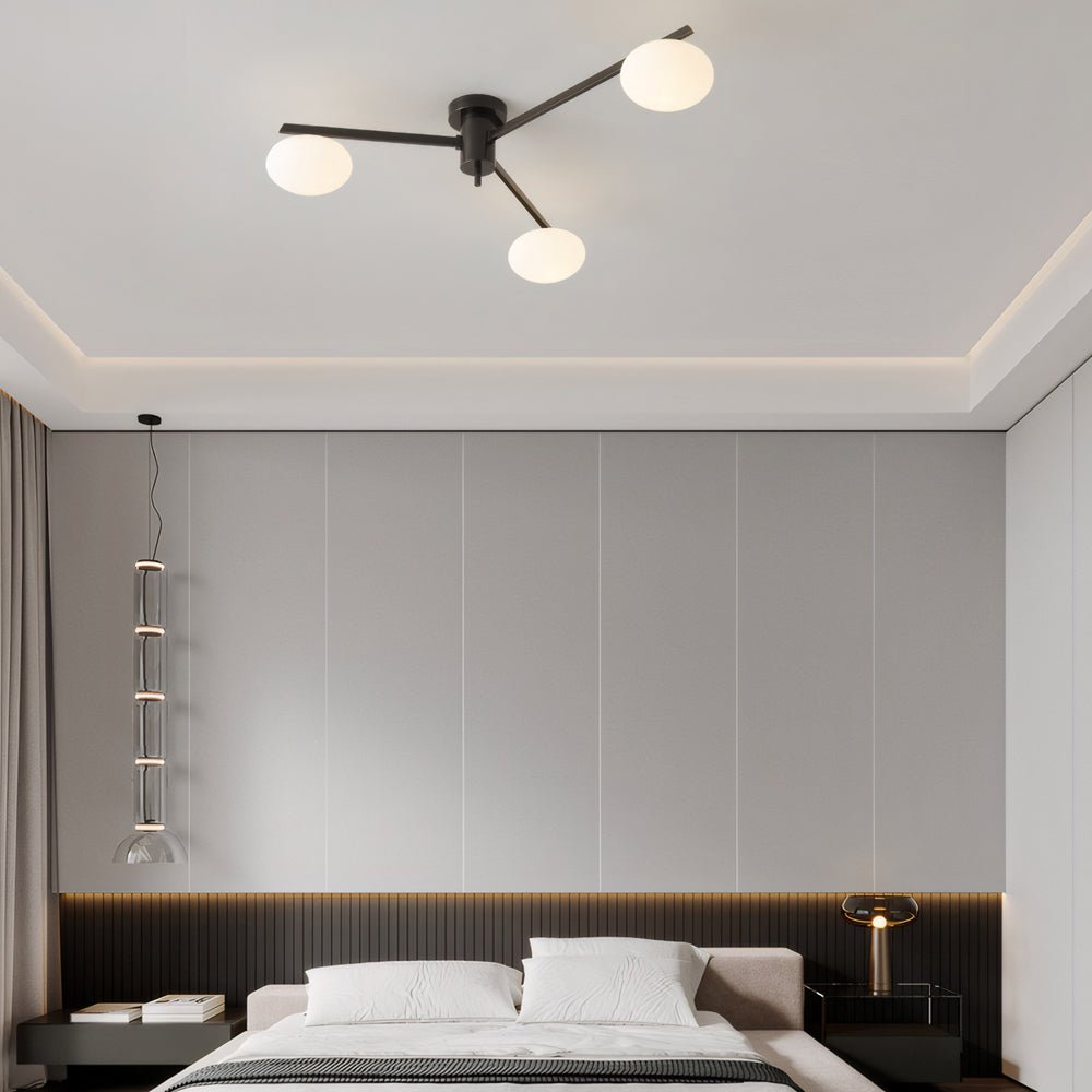 Modern Semi Flush Mount Ceiling Light with Glass Shades - 3/5/6 Lights