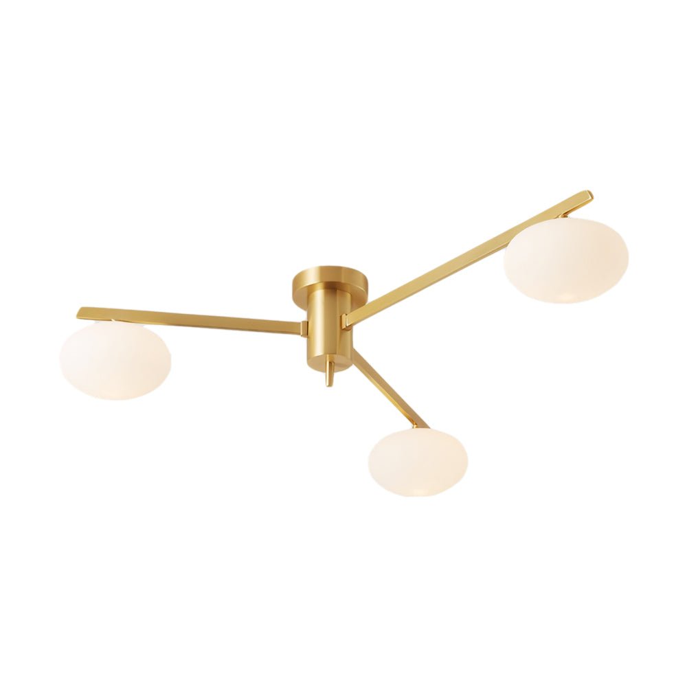 Modern Semi Flush Mount Ceiling Light with Glass Shades - 3/5/6 Lights