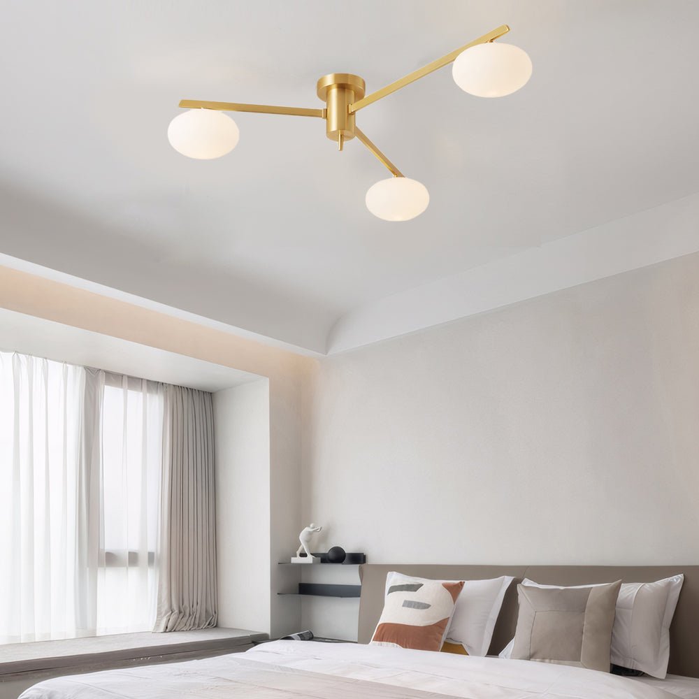 Modern Semi Flush Mount Ceiling Light with Glass Shades - 3/5/6 Lights