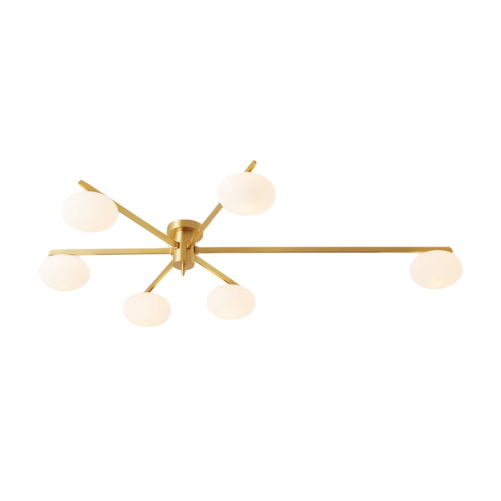 Modern Semi Flush Mount Ceiling Light with Glass Shades - 3/5/6 Lights