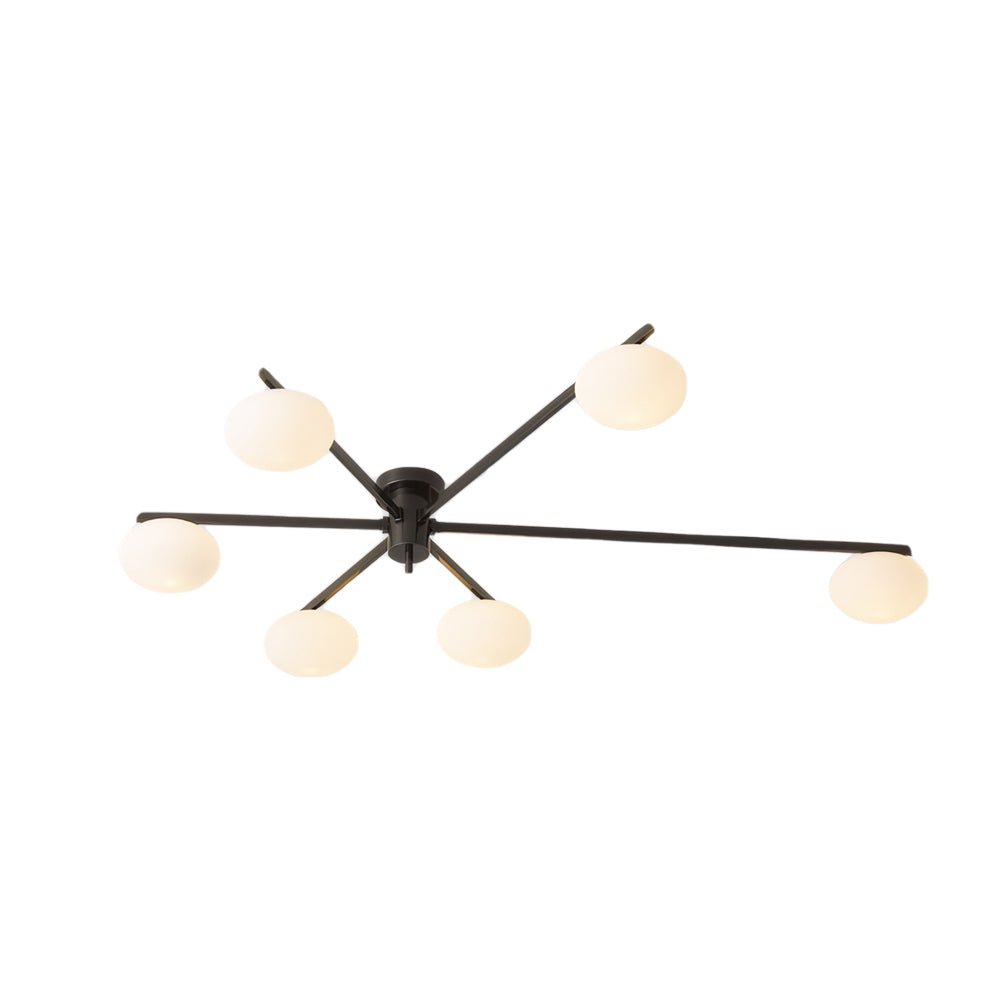 Modern Semi Flush Mount Ceiling Light with Glass Shades - 3/5/6 Lights