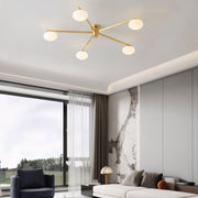 Modern Semi Flush Mount Ceiling Light with Glass Shades - 3/5/6 Lights