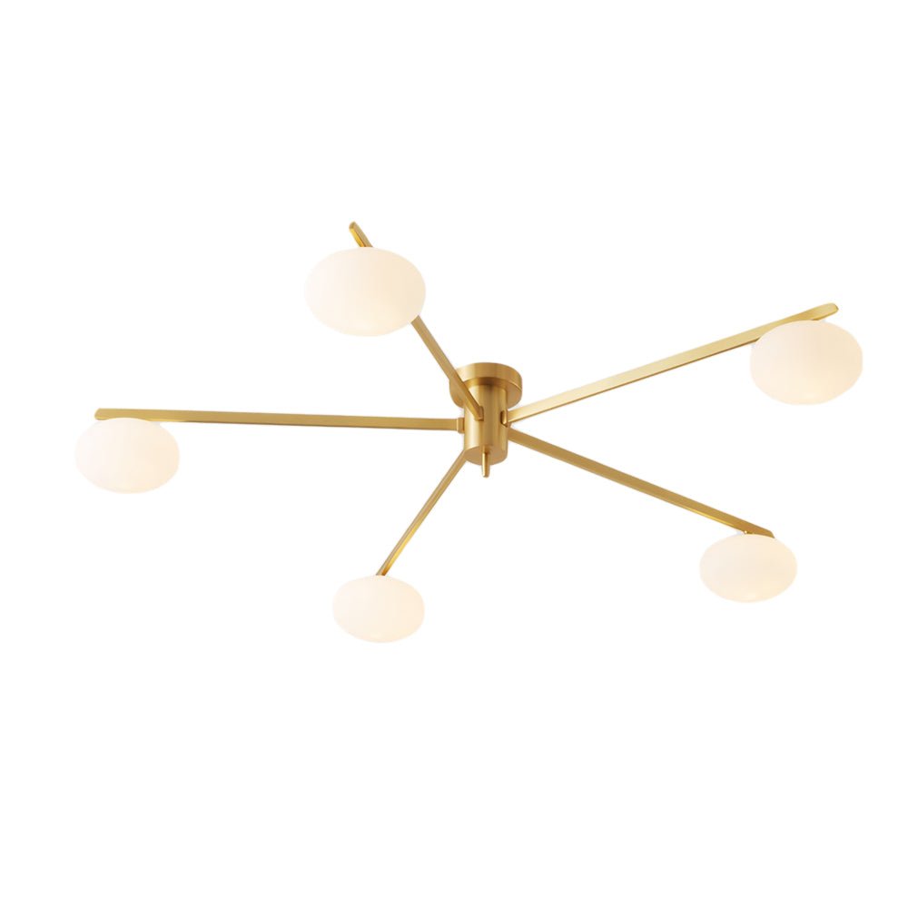 Modern Semi Flush Mount Ceiling Light with Glass Shades - 3/5/6 Lights