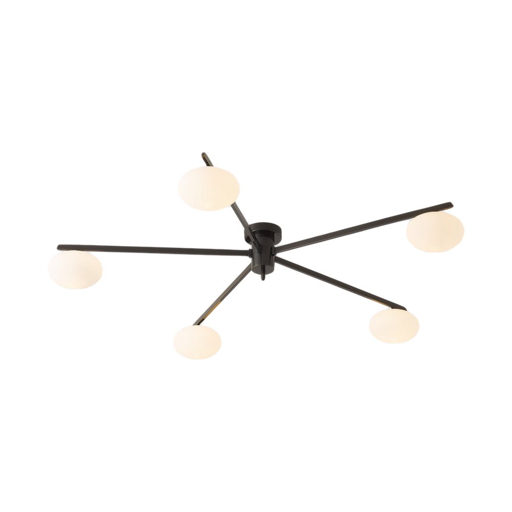 Modern Semi Flush Mount Ceiling Light with Glass Shades - 3/5/6 Lights