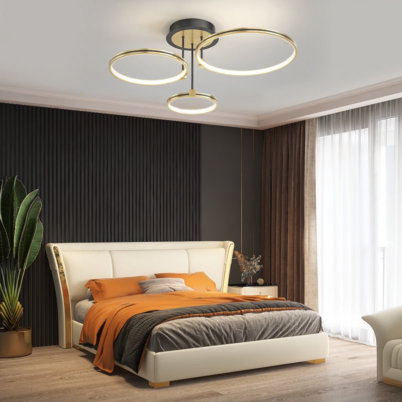 Modern Multi-Ring LED Ceiling Light with Three-Step Dimming