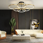 Modern Multi-Ring LED Ceiling Light with Three-Step Dimming