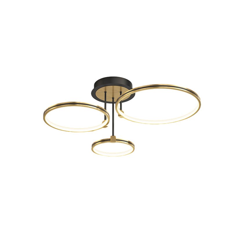 Modern Multi-Ring LED Ceiling Light with Three-Step Dimming