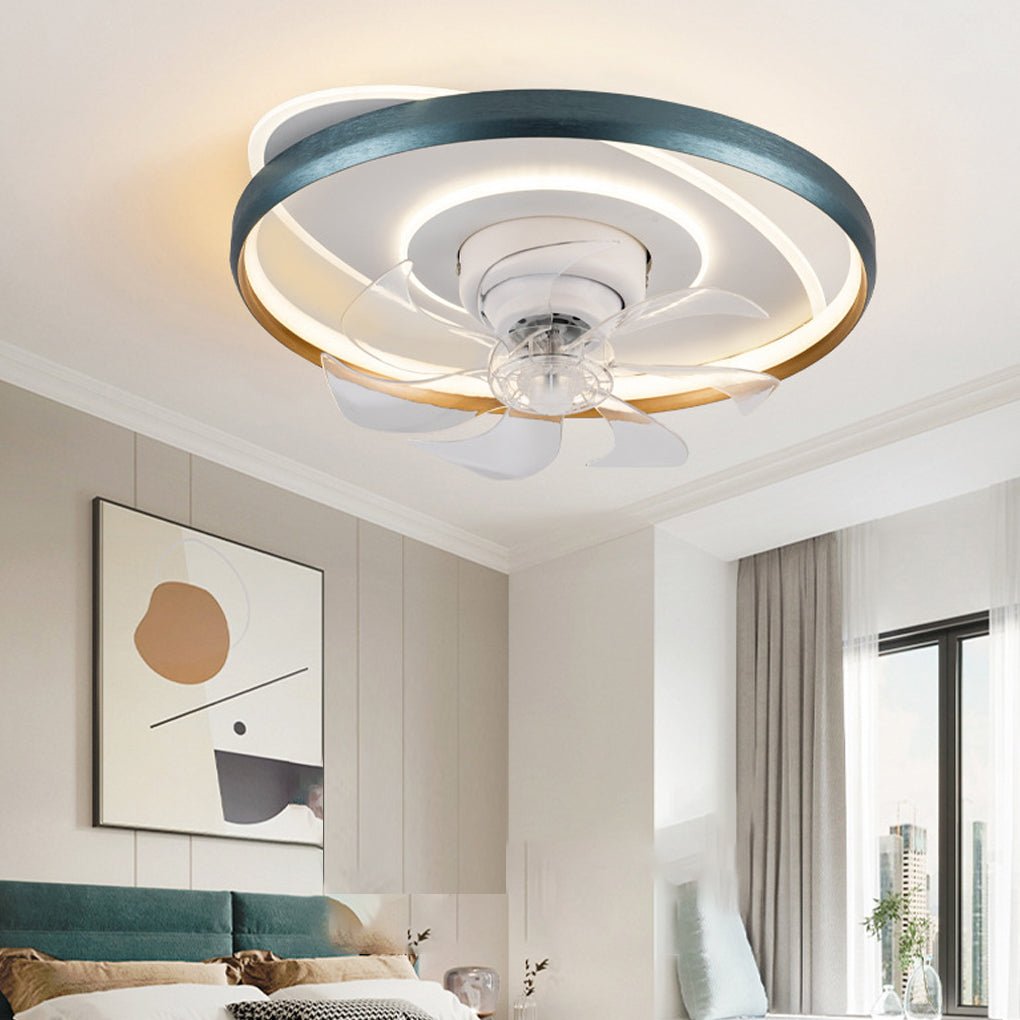 360° Rotatable Dimmable LED Ceiling Fan Light with Remote Control