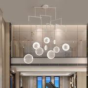 Modern White LED Chandelier with Acrylic Shades – 3/6/9 Light