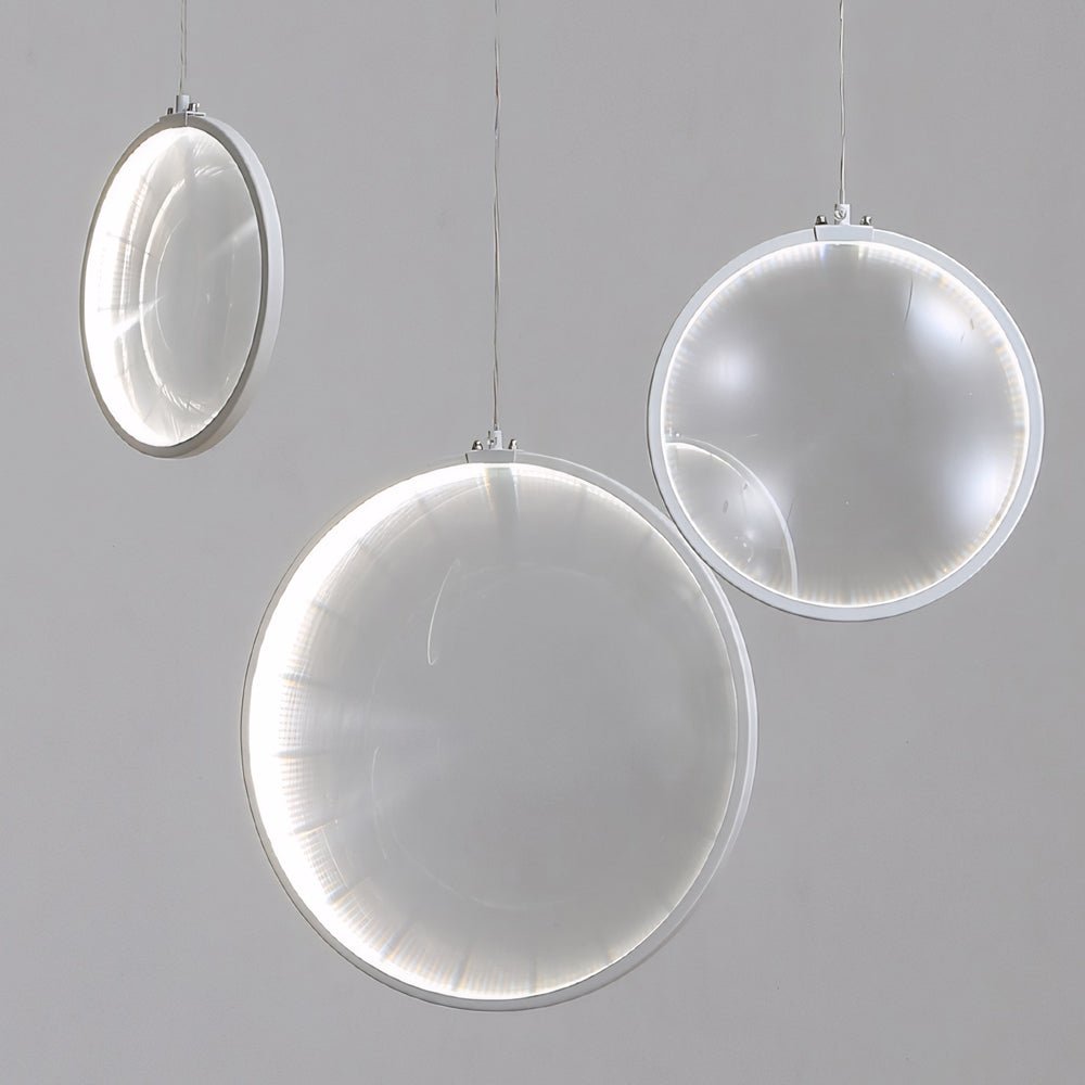 Modern White LED Chandelier with Acrylic Shades – 3/6/9 Light