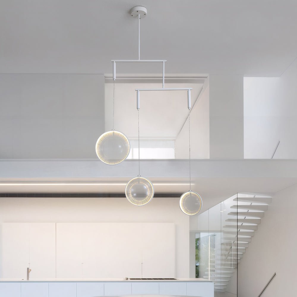 Modern White LED Chandelier with Acrylic Shades – 3/6/9 Light