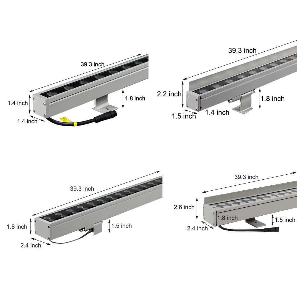 39-Inch Linear LED Wall Washer Light - Outdoor Aluminum
