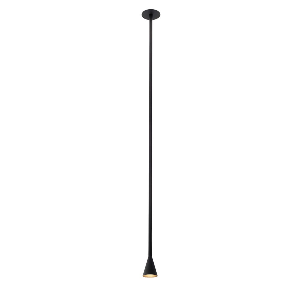 Modern Vertical Tube Cone Pendant Light - Iron 39.4" Black Gold