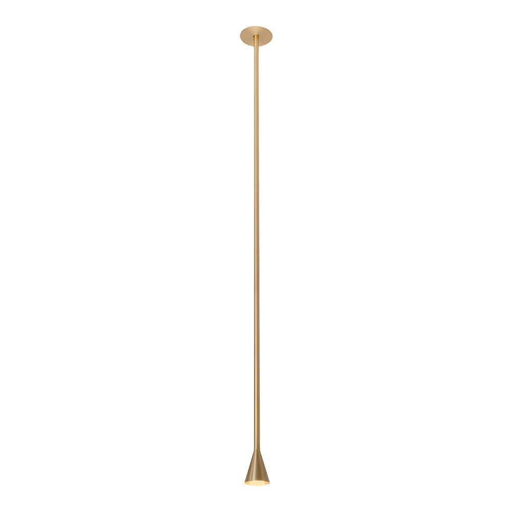 Modern Vertical Tube Cone Pendant Light - Iron 39.4" Black Gold