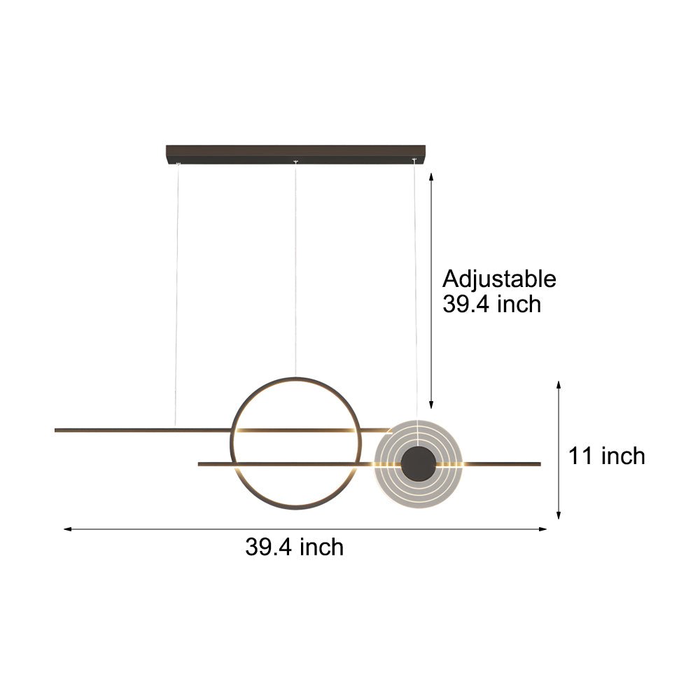 39.4" Linear Ring LED Pendant Light - Dimmable Nordic Island