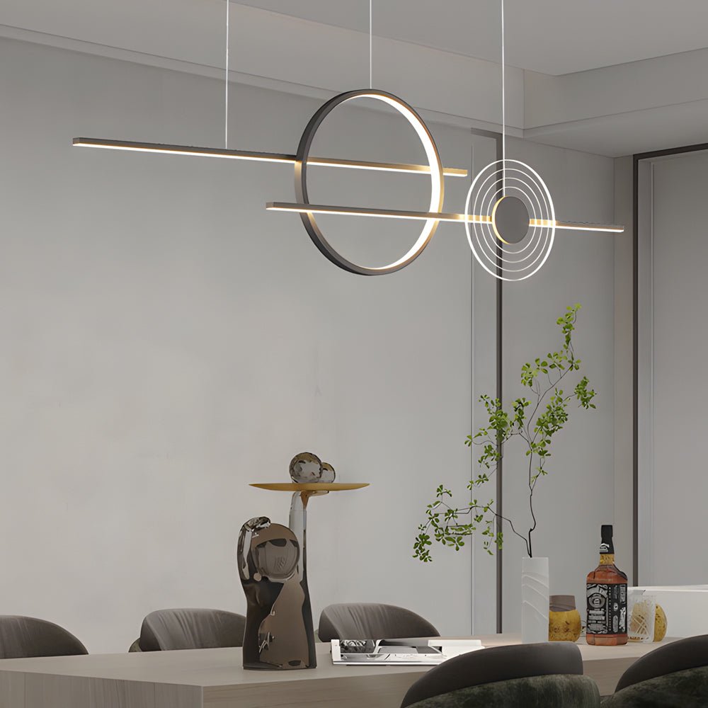39.4" Linear Ring LED Pendant Light - Dimmable Nordic Island