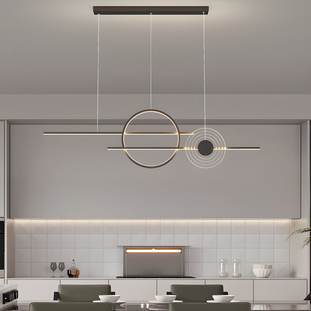 39.4" Linear Ring LED Pendant Light - Dimmable Nordic Island
