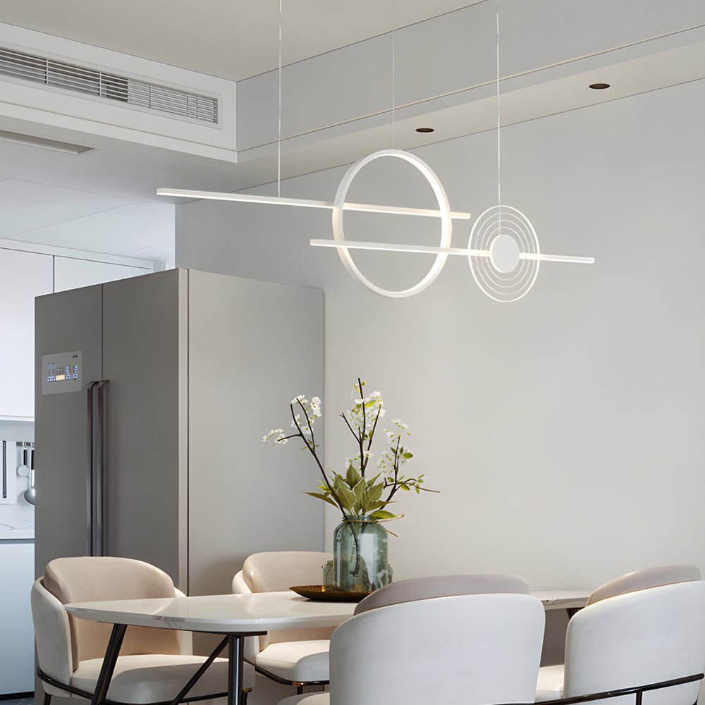 39.4" Linear Ring LED Pendant Light - Dimmable Nordic Island