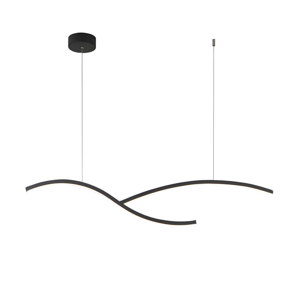Modern Wave Linear LED Pendant Light - Dimmable 39.4"/47.2"