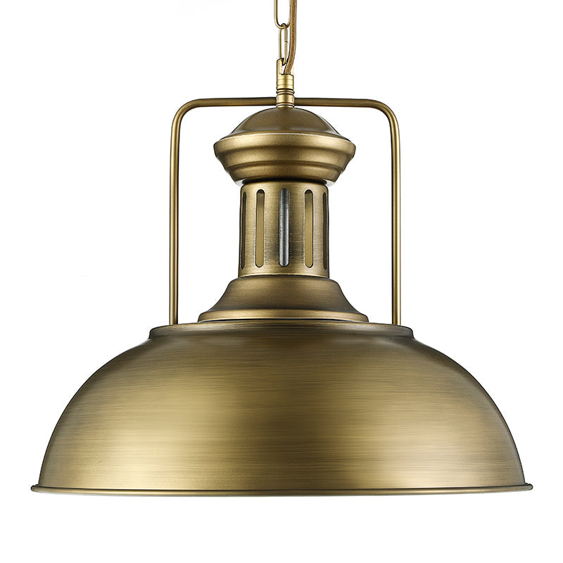 Rustic Metal Bowl Pendant Light - 1-Light, 13"/16" Dia
