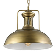 Rustic Metal Bowl Pendant Light - 1-Light, 13"/16" Dia