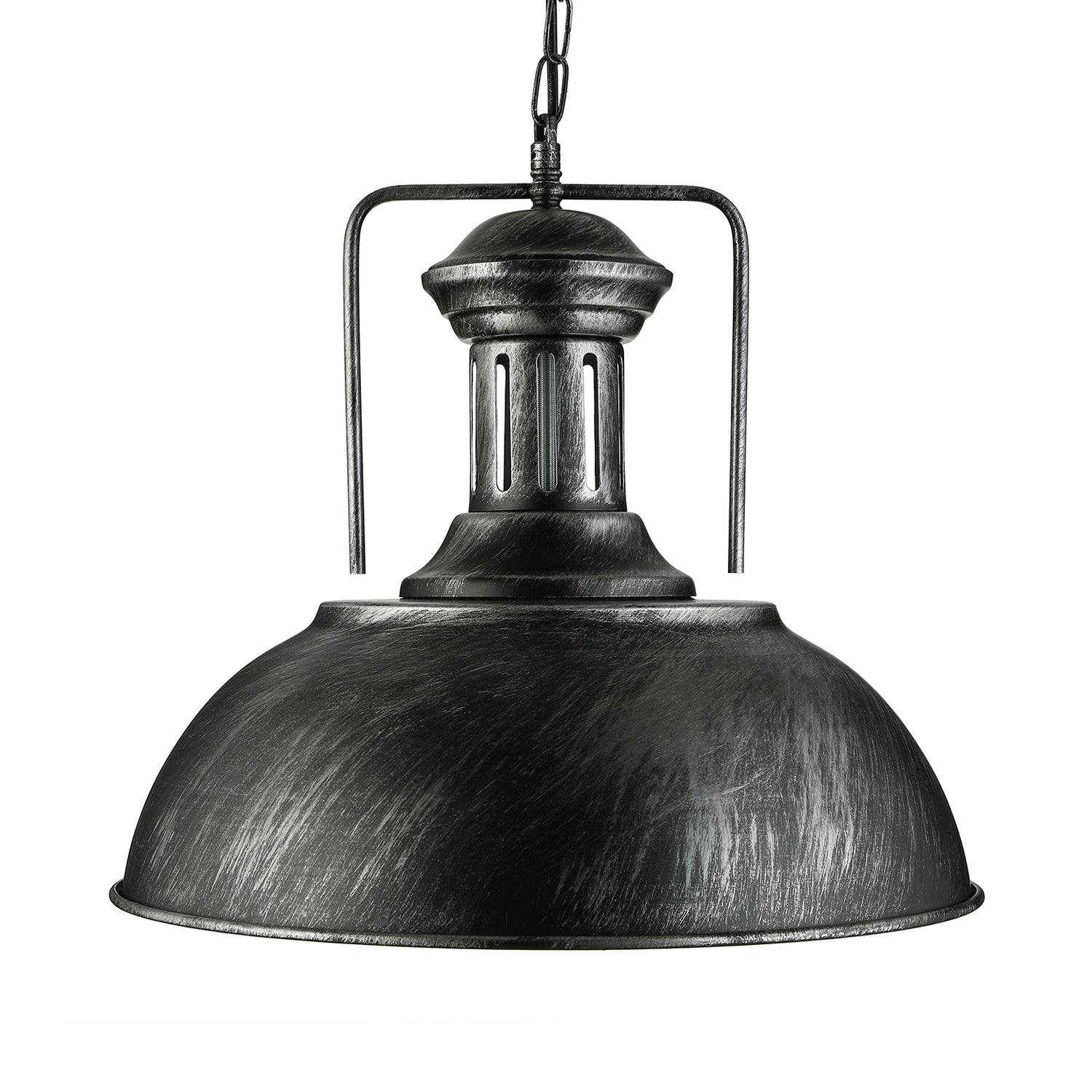 Rustic Metal Bowl Pendant Light - 1-Light, 13"/16" Dia