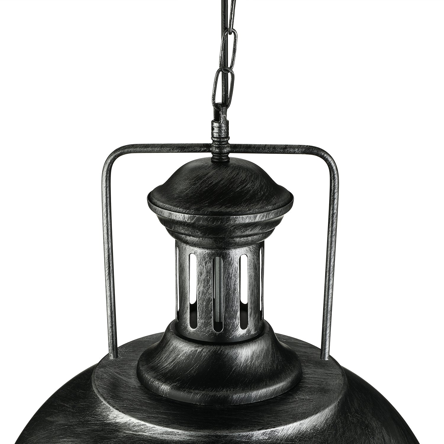 Rustic Metal Bowl Pendant Light - 1-Light, 13"/16" Dia